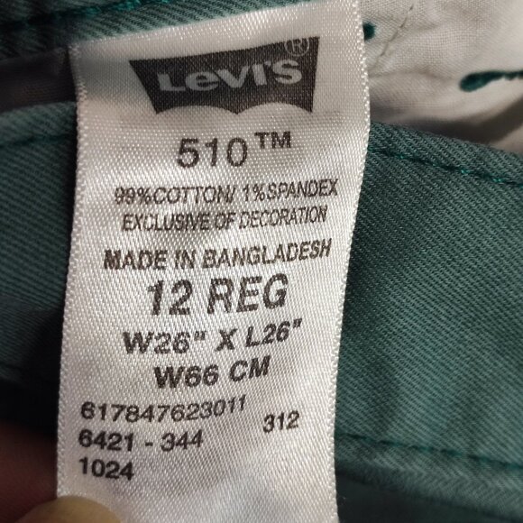 Levis 510 jeans women's size 12 reg. 26X26 green super skinny, stretch - Picture 7 of 12